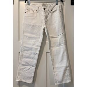 Lucky Brand White Stretch Jeans With Back Flap Pockets Ladies Size 4